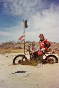 The famous Husky memorial in the Mojave desert.